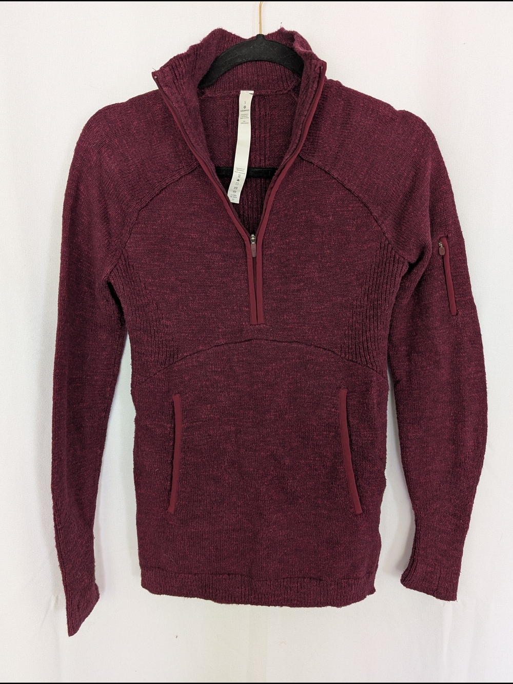 lululemon athletica Women's Summit Stride Sweater in Heathered Deep Rouge